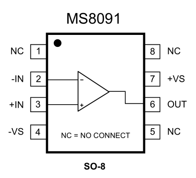 瑞盟 高速運算放大器 軌到軌輸出運放 MS8091 MS8091S