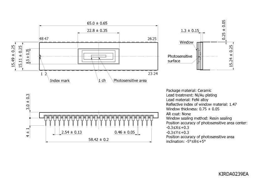 InGaAs PIN光電二極管陣列 G12430-046D(圖2)