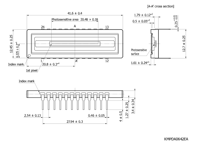 濱松 前照式CCD線陣圖像傳感器 S15729-01(圖3)