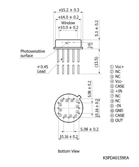 帶前置放大器的硅光電二極管 S8746-01(圖2)