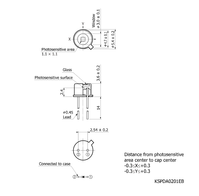 硅光電二極管 S1226-18BQ(圖2)