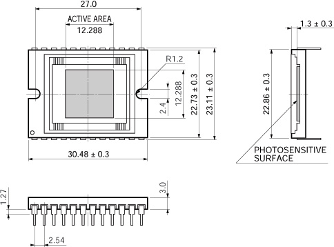 濱松 前照式CCD面陣傳感器 S9736-01(圖2)