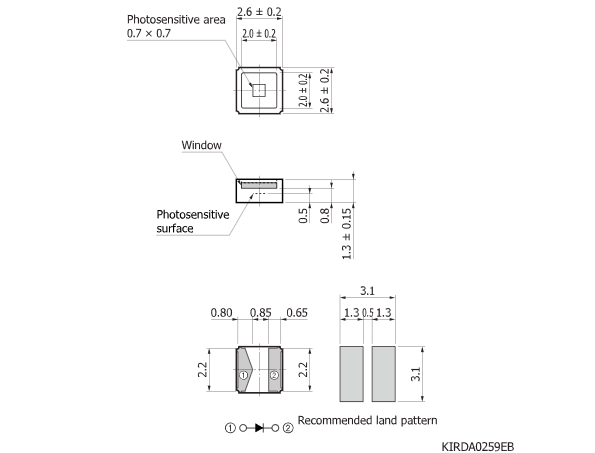 銦砷銻InAsSb光伏探測(cè)器 P13243-013CA(圖2)