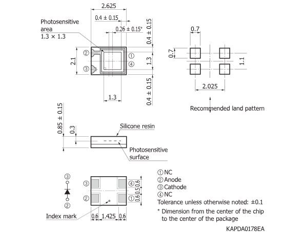 濱松 硅光電倍增管 MPPC SiPM S13720-1325PS	(圖1)