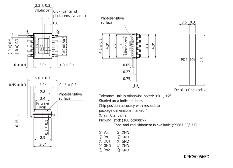 濱松 激光同步檢測(cè)用光IC S11282-01DS(圖1)