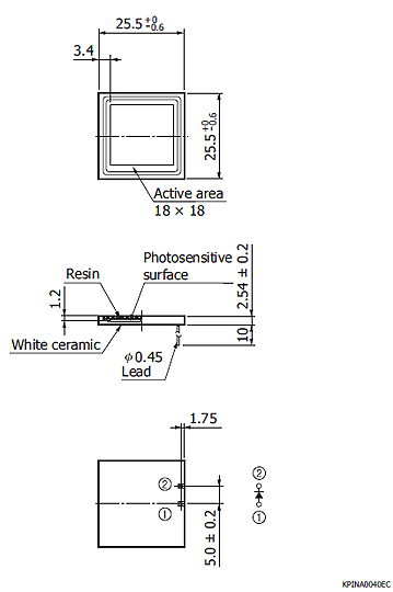 濱松 X射線硅Si光電二極管 S3204-08(圖2)